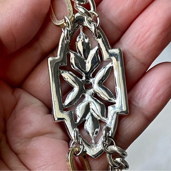 The Limited | Two Tone Double-Chained Vintage Inspired Pave Crystals Bracelet - Picture 5 of 13